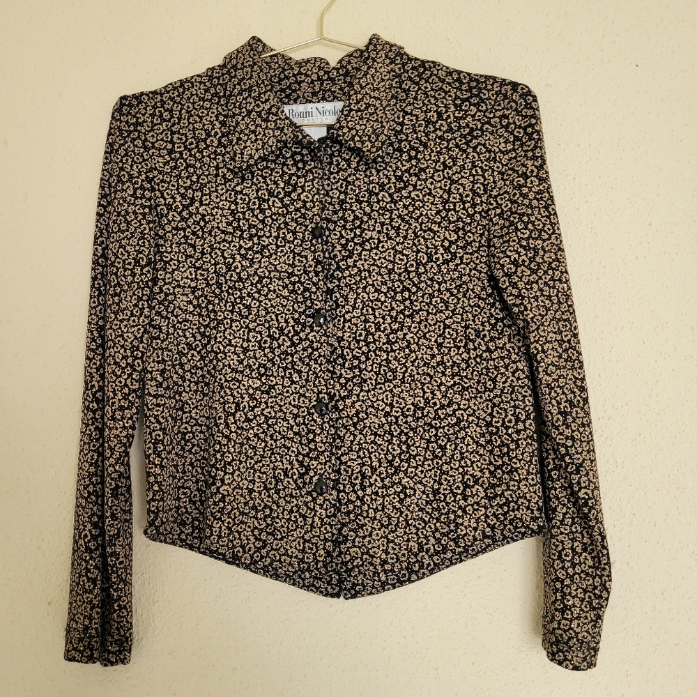 Ronni Nicole leopard print top with open back size 6p